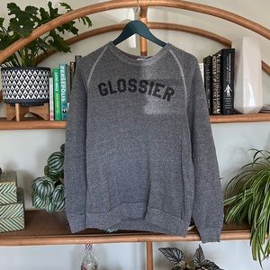 glossier crewneck sweatshirt in heather gray